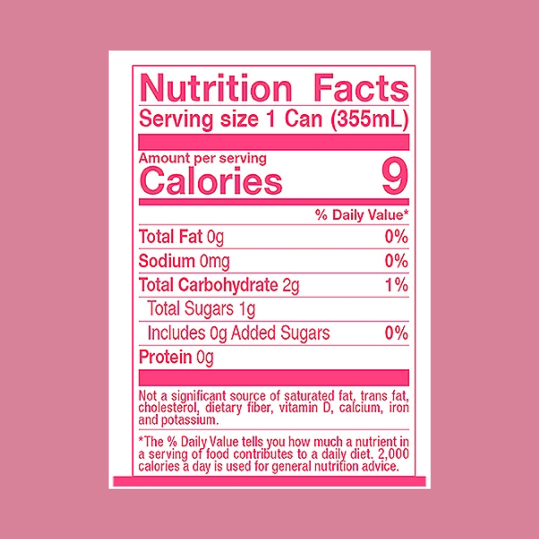 Spindrift Sparkling Water Raspberry Lime Nutrition Facts | J&J Vending SF Office Snack and Beverage Delivery Service