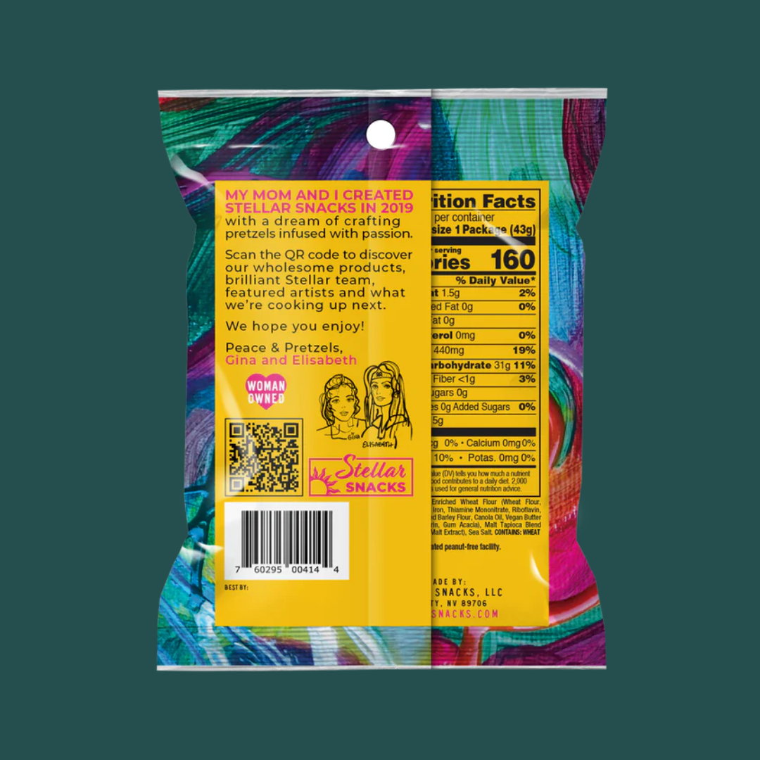 Stellar Simply Stellar Mini Pretzel Braids Nutrition Facts | J&J Vending SF Office Snacks and Beverage Delivery Service