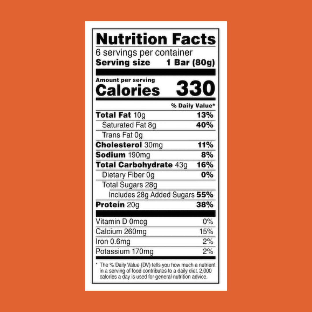 Gatorade Protein Bar Chocolate Carmel Nutrition Facts | J&J Vending SF Office Snacks and Beverage Delivery Service Edit alt text