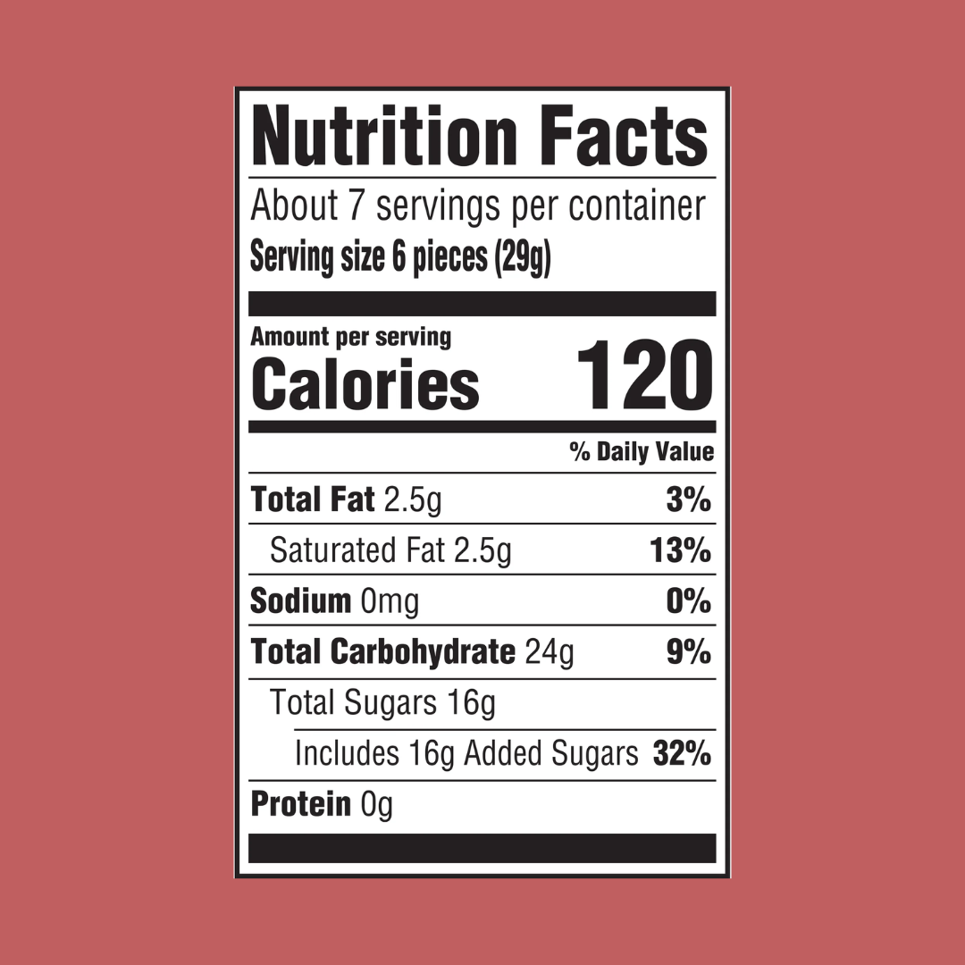 Starburst Fruit Chews Original Nutrition Facts | J&J Vending SF Office Snacks and Beverage Delivery Service Edit alt text