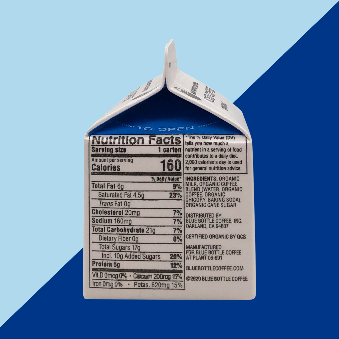 Blue Bottle Iced Coffee New Orleans Nutrition Facts | J&J Vending Office Snack and Beverage Delivery Service