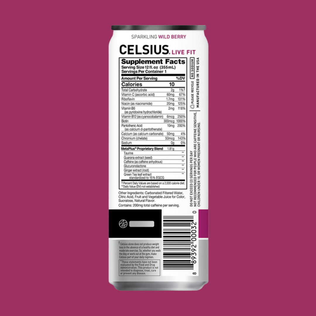 Celsius Sparkling Wild Berry Energy Drink | J&J Vending SF Office Snacks and Beverage Delivery Service