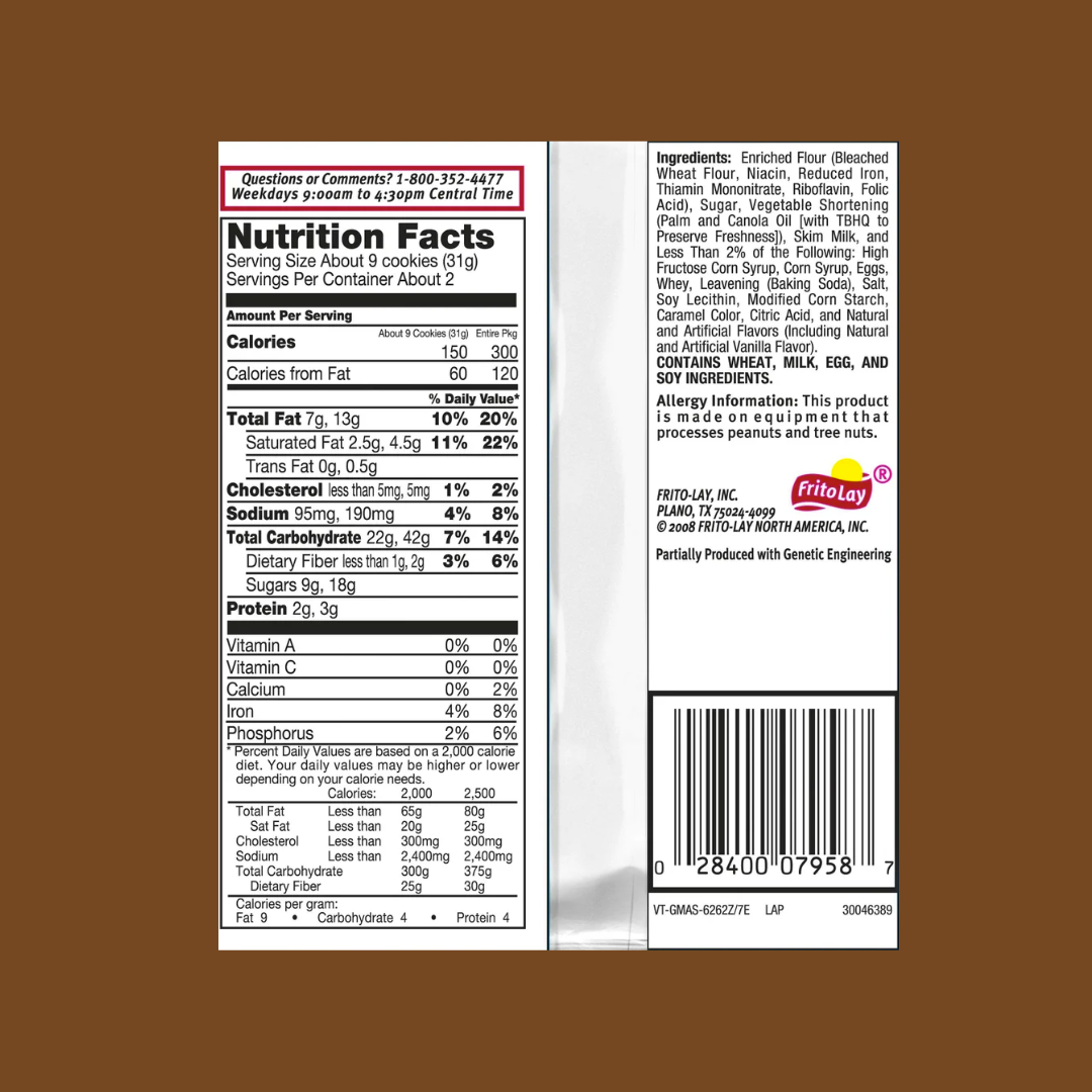 Grandma's Mini Sandwich Cremes Vanilla Nutrition Facts | J&J Vending SF Office Pantry Snacks and Beverage Delivery Service