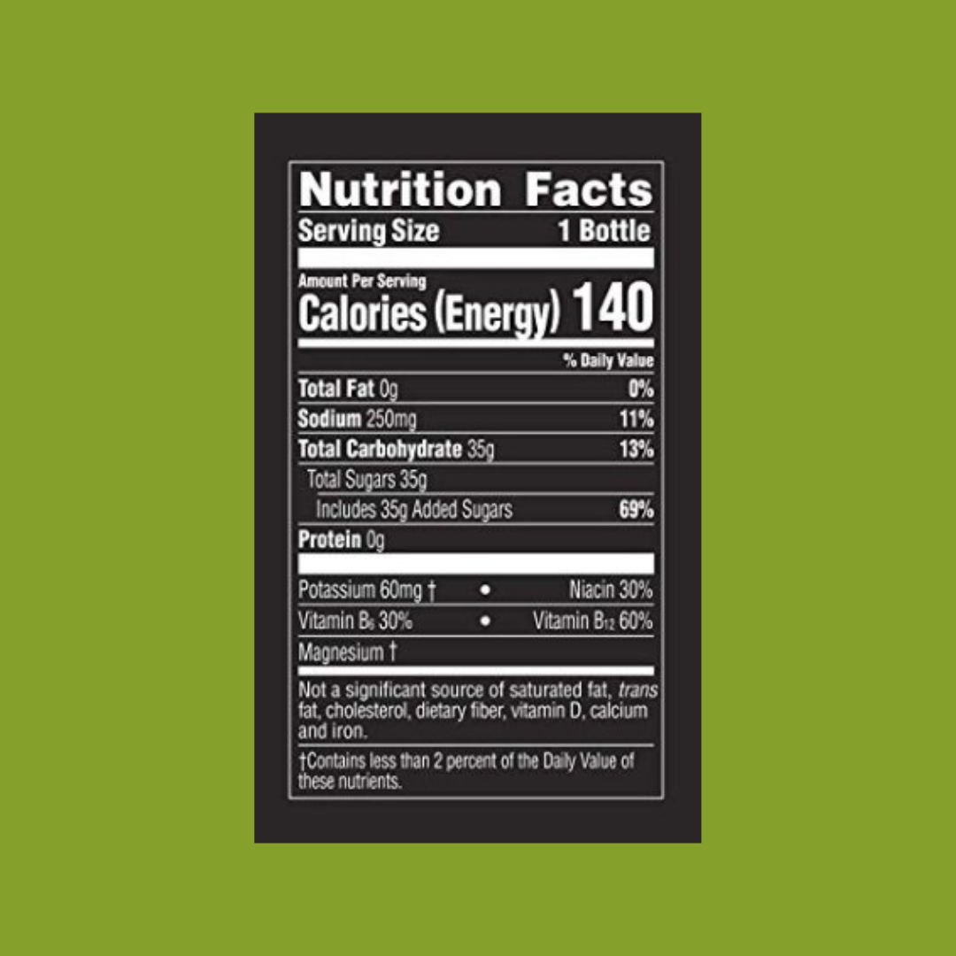 Powerade Lemon Lime Sports Drink Nutrition Facts | J&J Vending SF Office Snack and Beverage Delivery Service