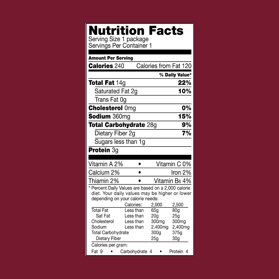 Doritos Nacho Cheese Chips Nutrition Facts | J&J Vending SF Office Pantry Snacks and Beverage Delivery Service