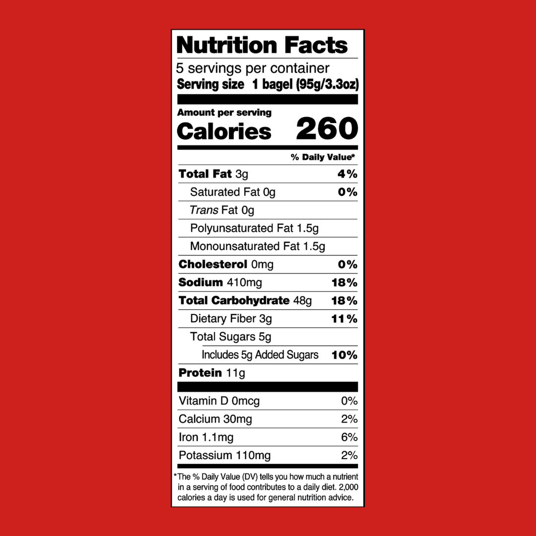 Dave's Killer Bread Plain Awesome Bagels Nutrition Facts | J&J Vending SF Office Snacks and Beverage Delivery Service