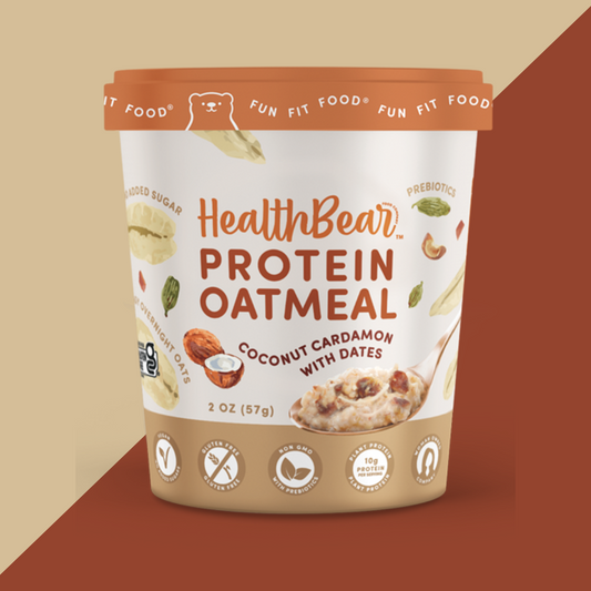 Healthbear Protein Oatmeal Coconut Cardamon with Dates | J&J Vending SF Office Snacks and Beverage Delivery Service