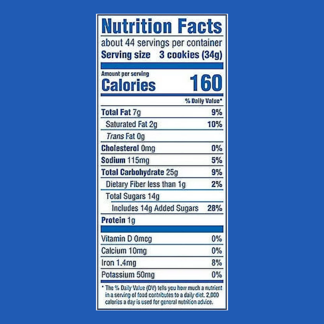 Oreo Cookie Sleeves Nutrition Info | J&J Vending SF Office Snacks and Beverage Delivery Service