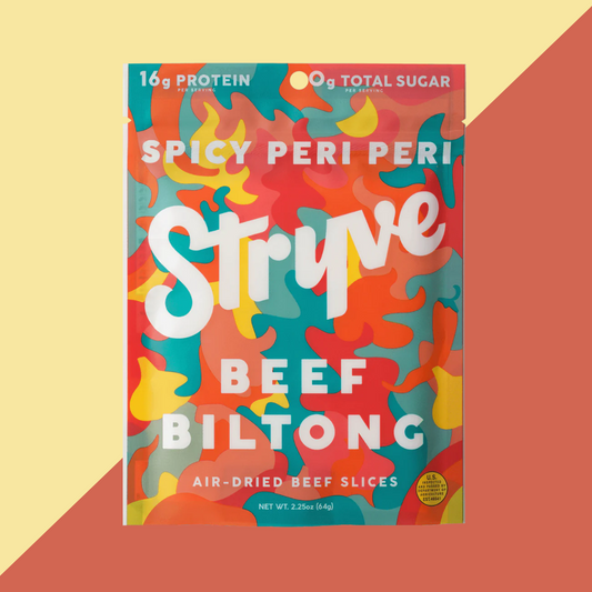 Stryve Beef Biltong Spicy Peri Peri Air-Dried Beef Slices | J&J Vending SF Office Snack and Beverage Delivery Service