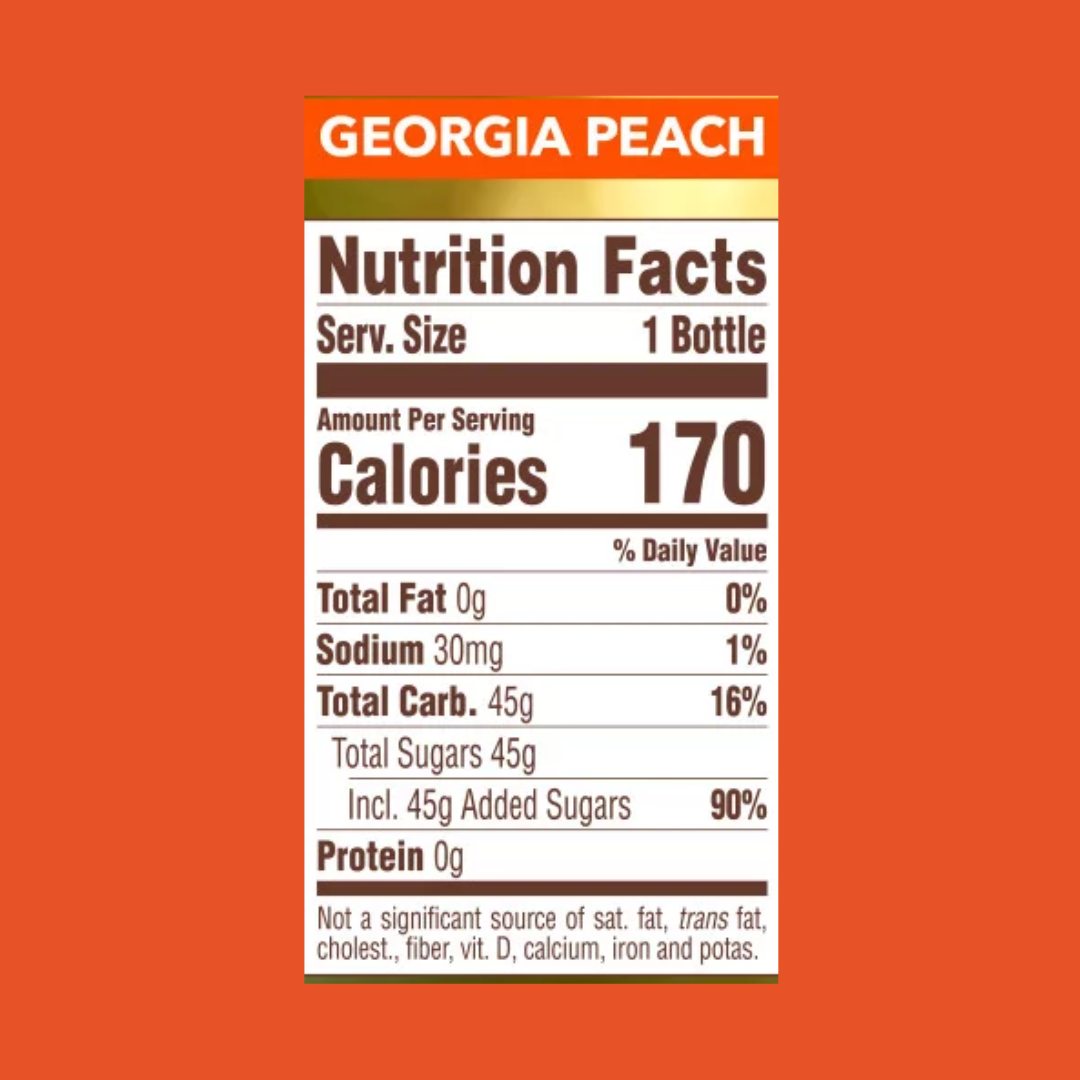 Gold Peak Real Brewed Peach Tea Nutrition Facts | J&J Vending SF Office Snacks and Beverage Delivery Service