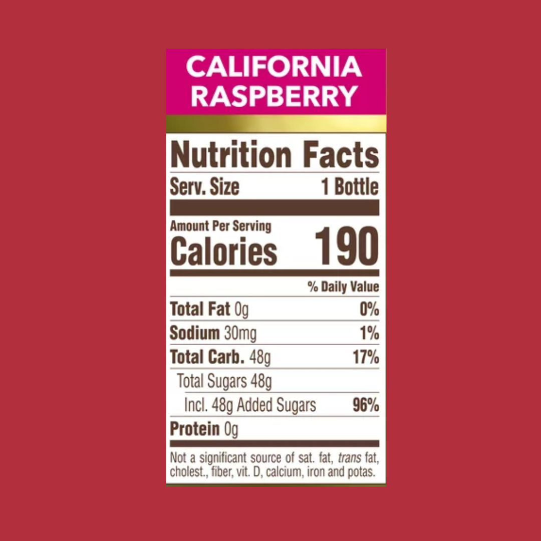Gold Peak Real Brewed Raspberry Tea Nutrition Facts | J&J Vending SF Office Snacks and Beverage Delivery Service