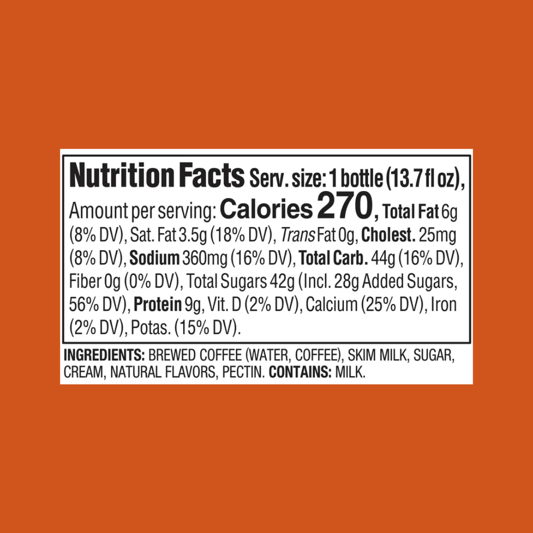 Peet's Blended Coffee Caramel Dulce Nutrition Facts | J&J Vending SF Office Snacks and Beverage Delivery Service