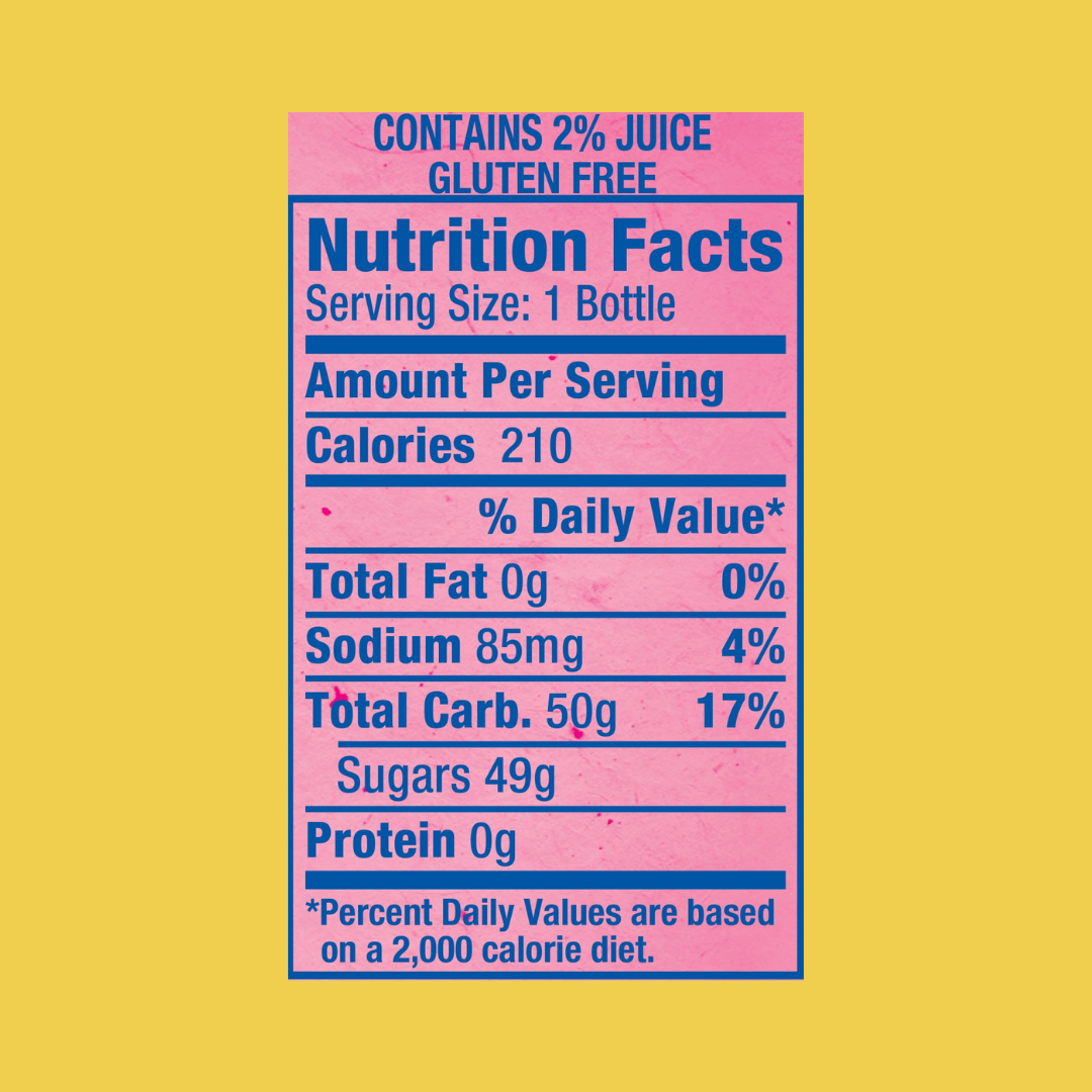 Snapple Pink Lemonade Juice Nutrition Facts | J&J Vending SF Office Snacks and Beverage Delivery Service