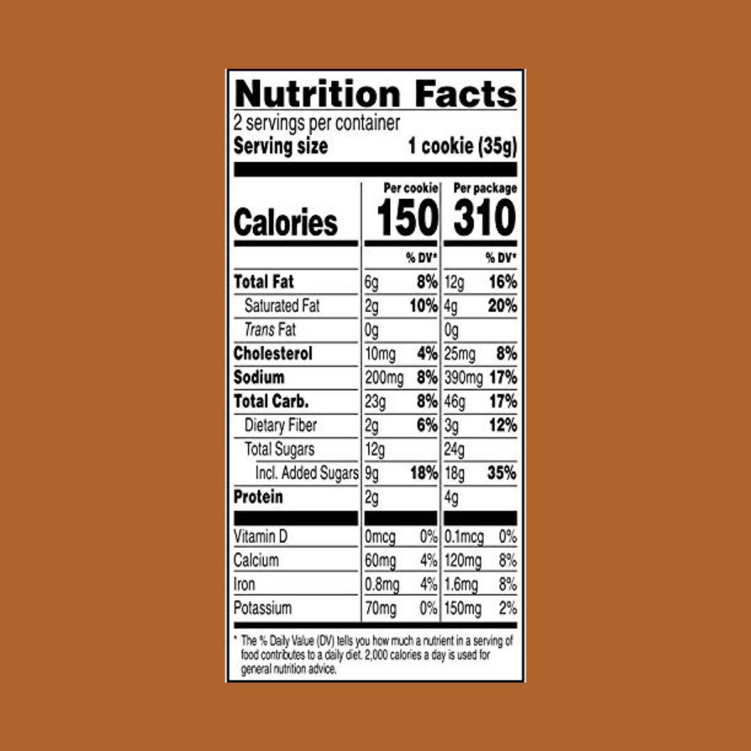 Grandma's Oatmeal Raisin Cookies Nutrition Facts | J&J Vending SF Office Pantry Snacks and Beverage Delivery Service