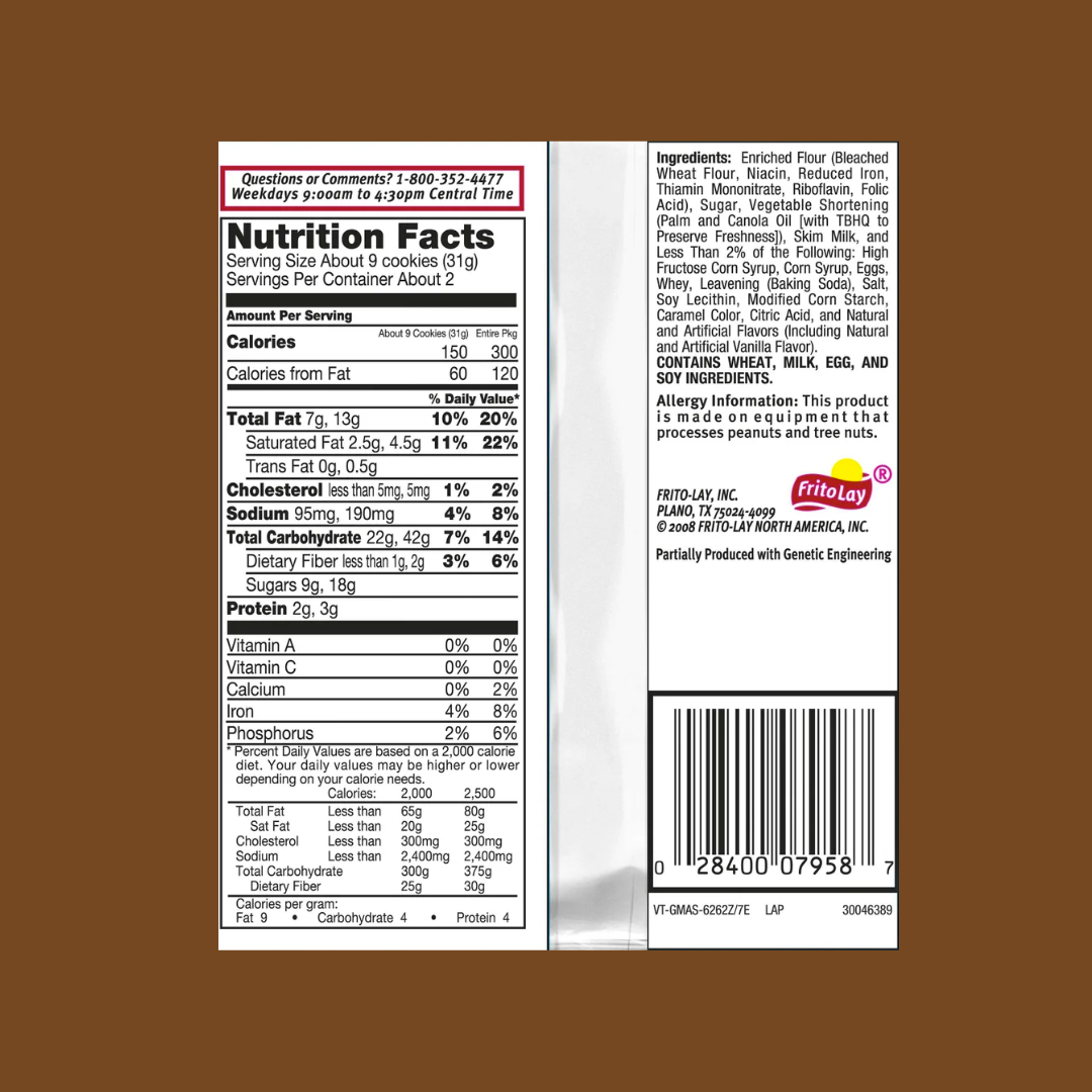 Grandma's Mini Sandwich Cremes Vanilla Nutrition Facts  | J&J Vending SF Office Pantry Snacks and Beverage Delivery Service
