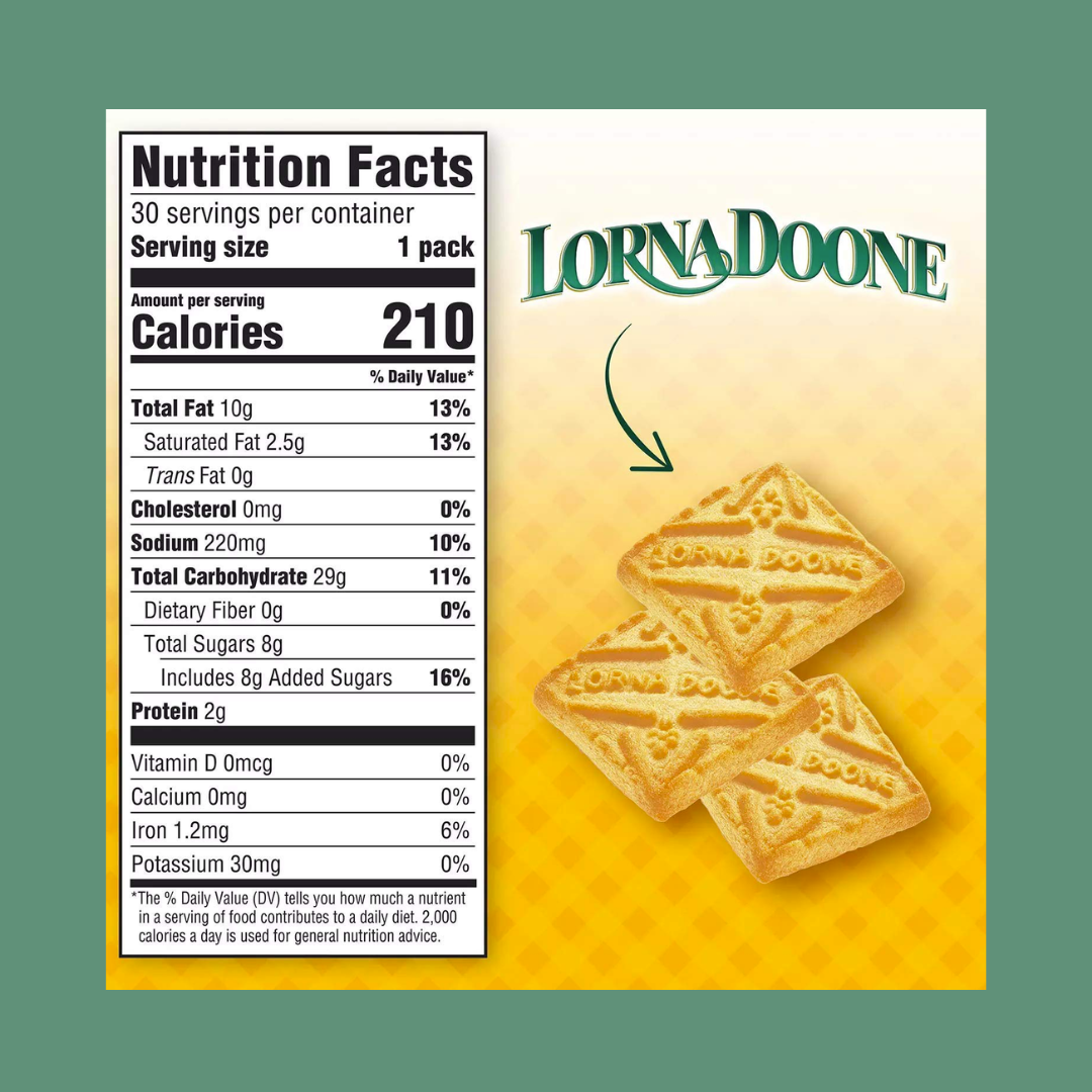 Lorna Doone Shortbread Cookies Nutrition Facts | J&J Vending SF Office Pantry Snacks and Beverage Delivery Service