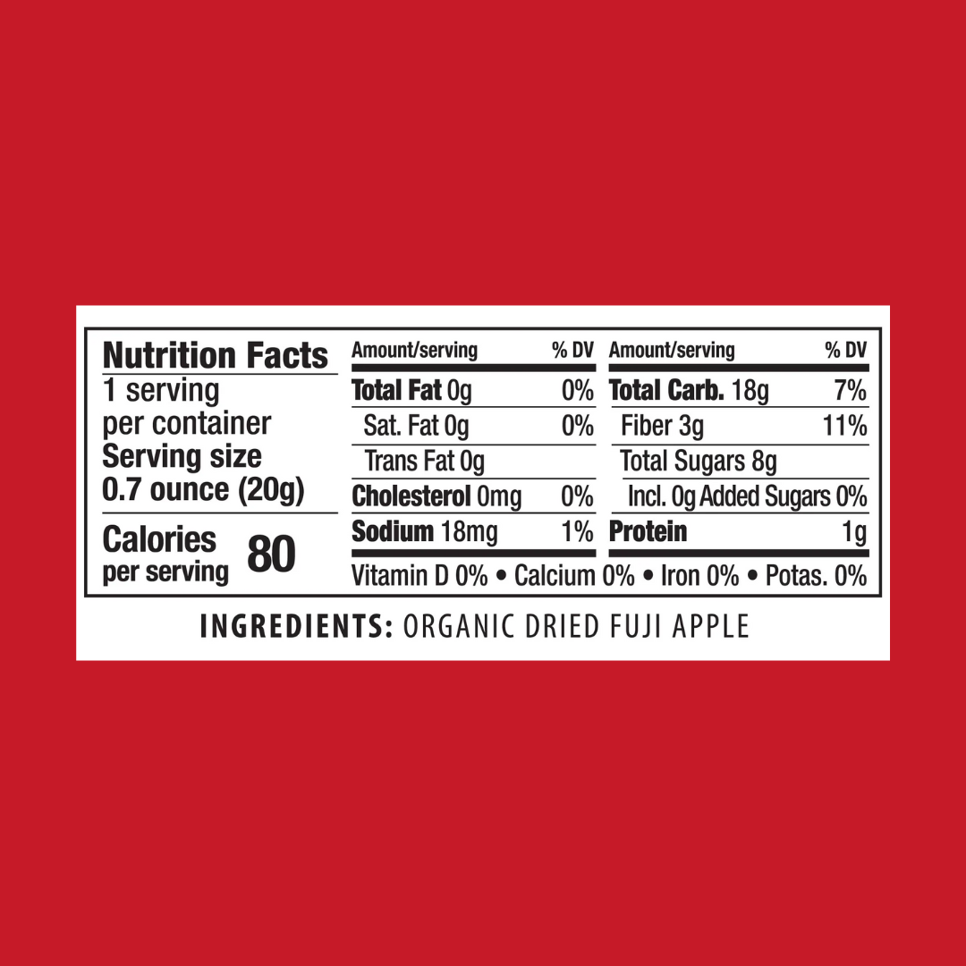 Sigona Fruit for Thought Dried Fuji Apples Snack Nutrition Facts | J&J Vending SF Office Pantry Snacks and Beverage Delivery Service