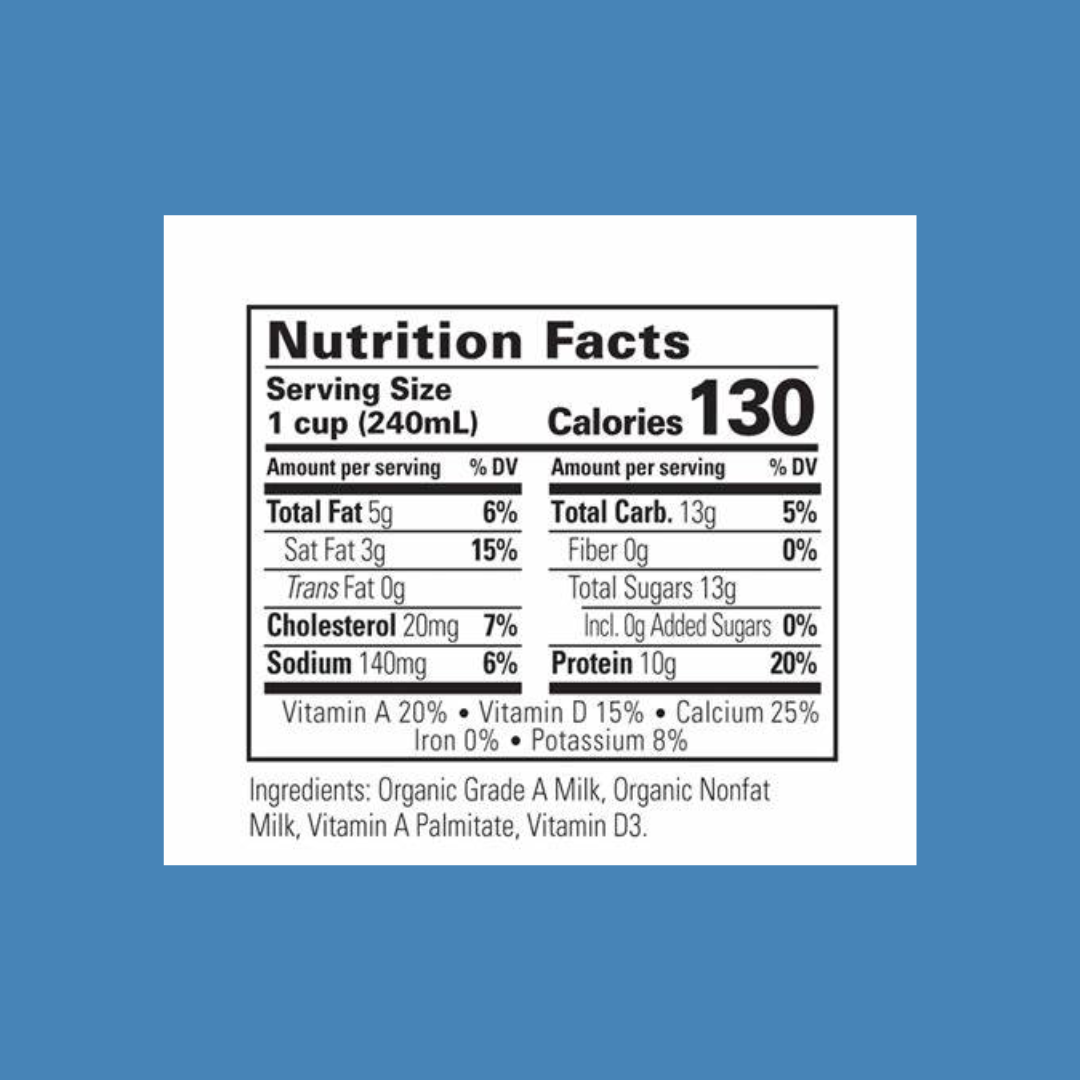 Organic Valley Reduced Fat 2% Milk Nutrition Facts | J&J Vending SF Office Snacks and Beverage Delivery Service