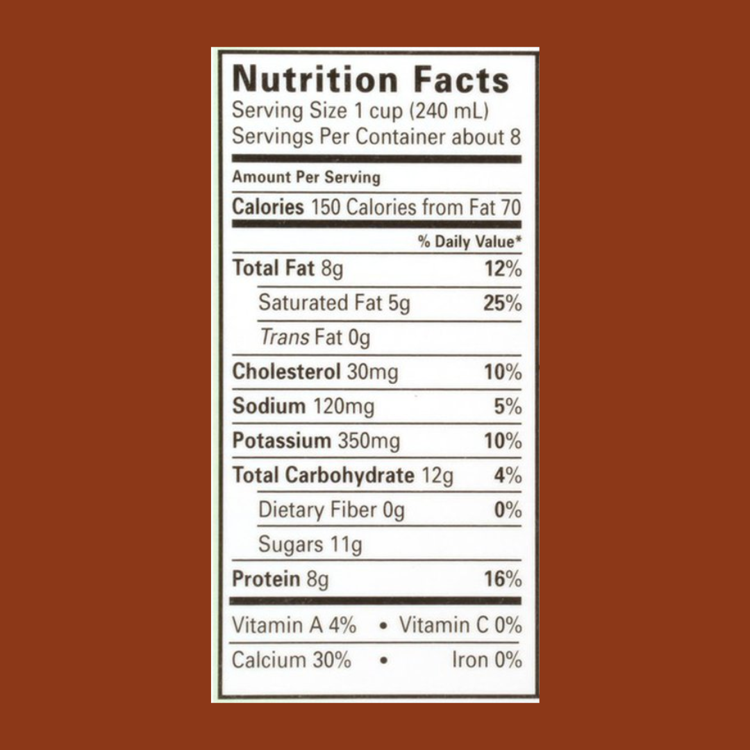 Organic Valley Whole Milk Nutrition Facts | J&J Vending SF Office Snacks and Beverage Delivery Service