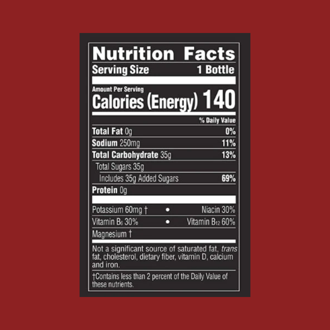 Powerade Fruit Punch Sports Drink Nutrition Facts | J&J Vending SF Office Snack and Beverage Delivery Service