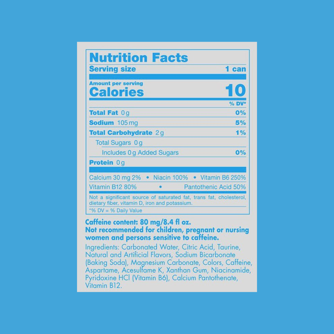 Red Bull Sugar Free Energy Drink Nutrition Facts | J&J Vending SF Office Snack and Beverage Delivery Service