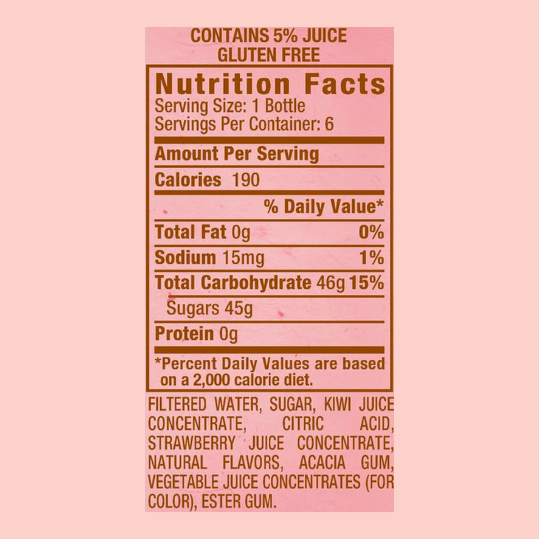 Snapple Kiwi Strawberry Juice Nutrition Facts | J&J Vending SF Office Snack and Beverage Delivery Service