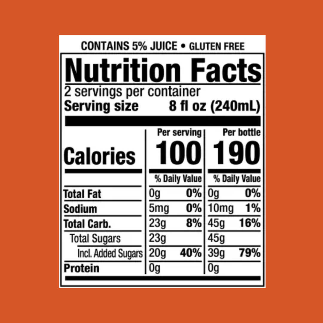 Snapple Mango Madness Juice Nutrition Facts | J&J Vending SF Office Snack and Beverage Delivery Service