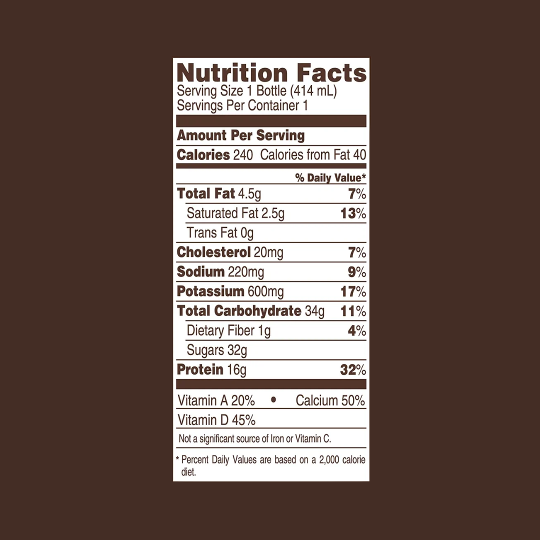 YUP Chocolate Milk Nutrition Facts | J&J Vending SF Office Snacks and Beverage Delivery Service