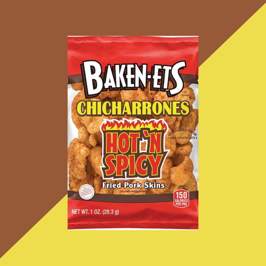 Baken-Ets Chicharrones Hot 'n Spicy Pork Rinds | J&J Vending SF Office Pantry Snacks and Beverage Delivery Service