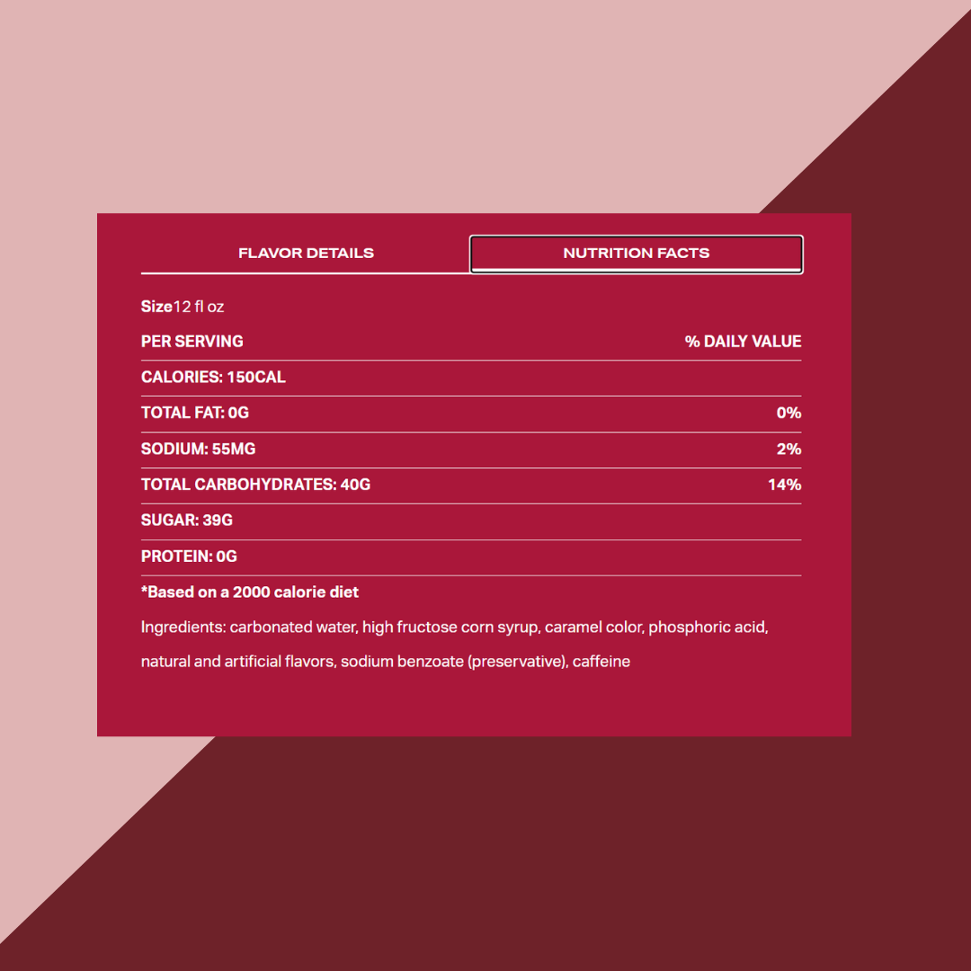 Dr Pepper 12oz Can Nutrition Facts | J&J Vending SF Office Snack and Beverage Delivery Service