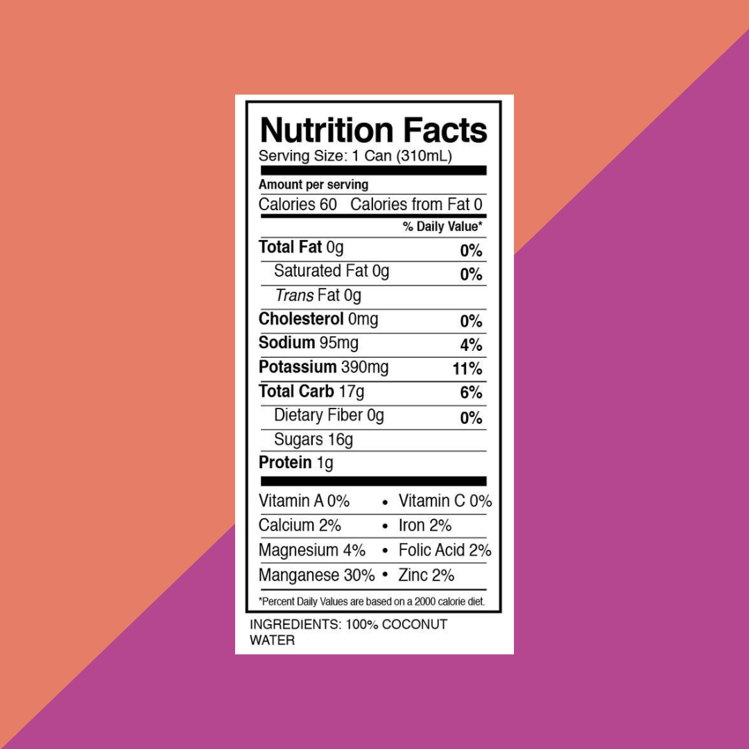 C2O Coconut Water 210ml Nutrition Facts | J&J Vending SF Office Pantry Snack and Beverage Delivery Service